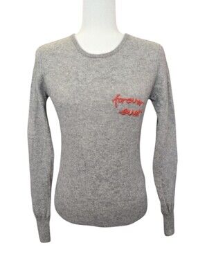 A Loves A Forever Ever Light Gray Wool & Cashmere Crewneck Sweater. Size Small